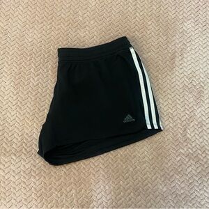 adidas Black Athletic Shorts with White Stripes